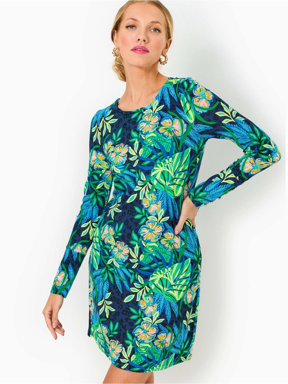 Lilly Pulitzer UPF 50+ Ellis Dress - Multi The Hottest Spot Sz L